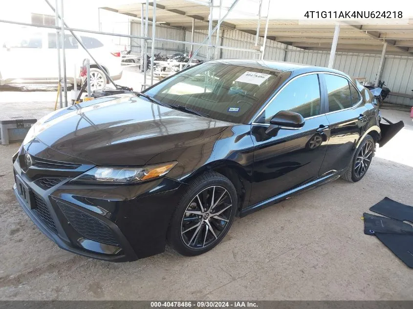 2022 Toyota Camry Se VIN: 4T1G11AK4NU624218 Lot: 40478486