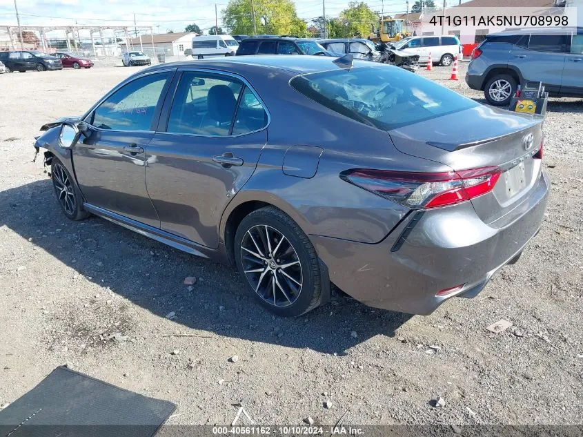 2022 Toyota Camry Se VIN: 4T1G11AK5NU708998 Lot: 40561162