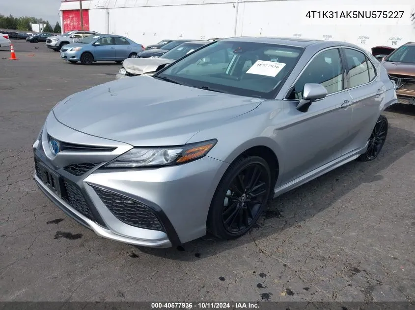 2022 Toyota Camry Xse Hybrid VIN: 4T1K31AK5NU575227 Lot: 40577936