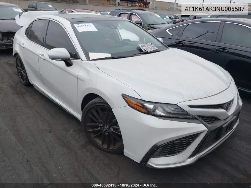 2022 Toyota Camry Xse VIN: 4T1K61AK3NU005587 Lot: 40592415