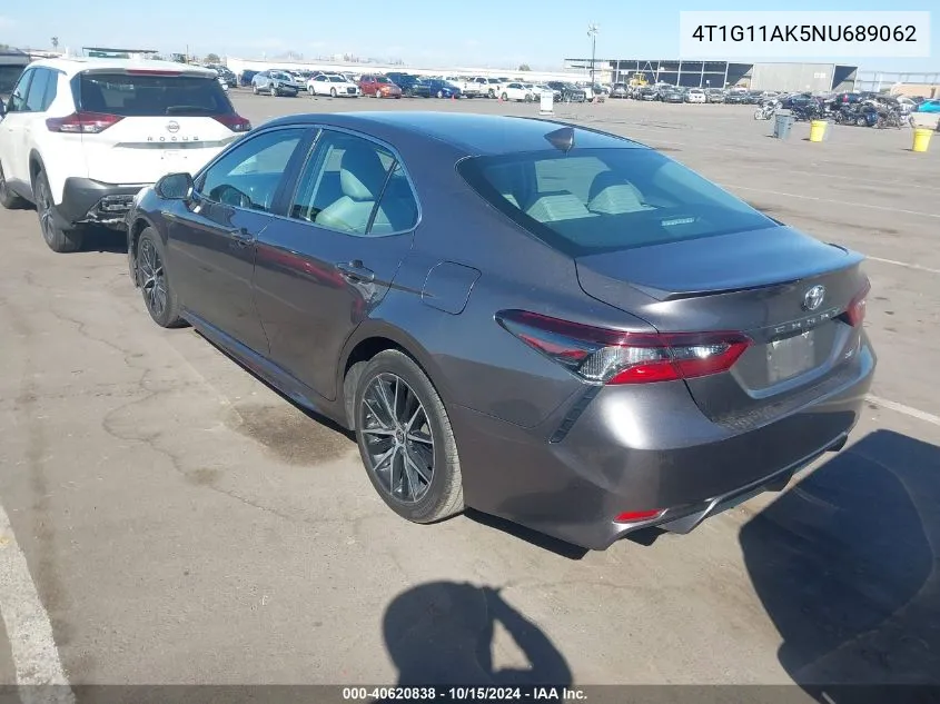 2022 Toyota Camry Se VIN: 4T1G11AK5NU689062 Lot: 40620838