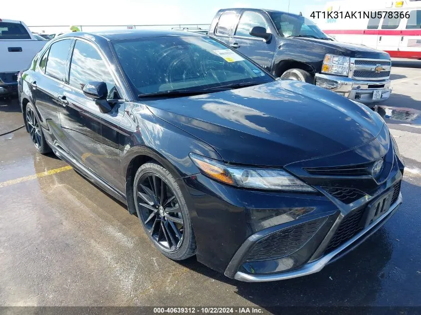 2022 Toyota Camry Xse Hybrid VIN: 4T1K31AK1NU578366 Lot: 40639312