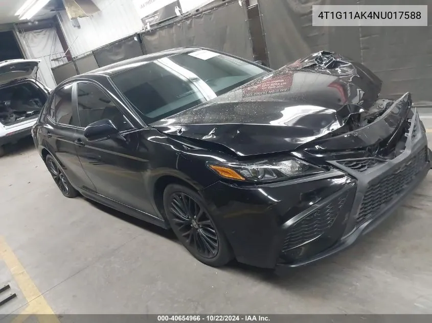 2022 Toyota Camry Se Nightshade Edition VIN: 4T1G11AK4NU017588 Lot: 40654966