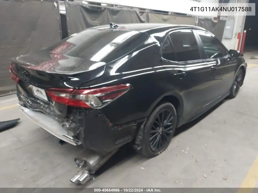 2022 Toyota Camry Se Nightshade Edition VIN: 4T1G11AK4NU017588 Lot: 40654966