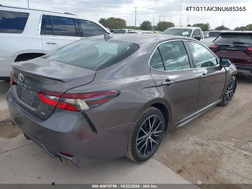 2022 Toyota Camry Se VIN: 4T1G11AK3NU685365 Lot: 40676799