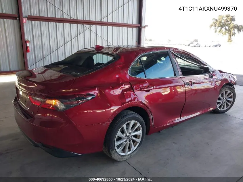 2022 Toyota Camry Le VIN: 4T1C11AKXNU499370 Lot: 40692650