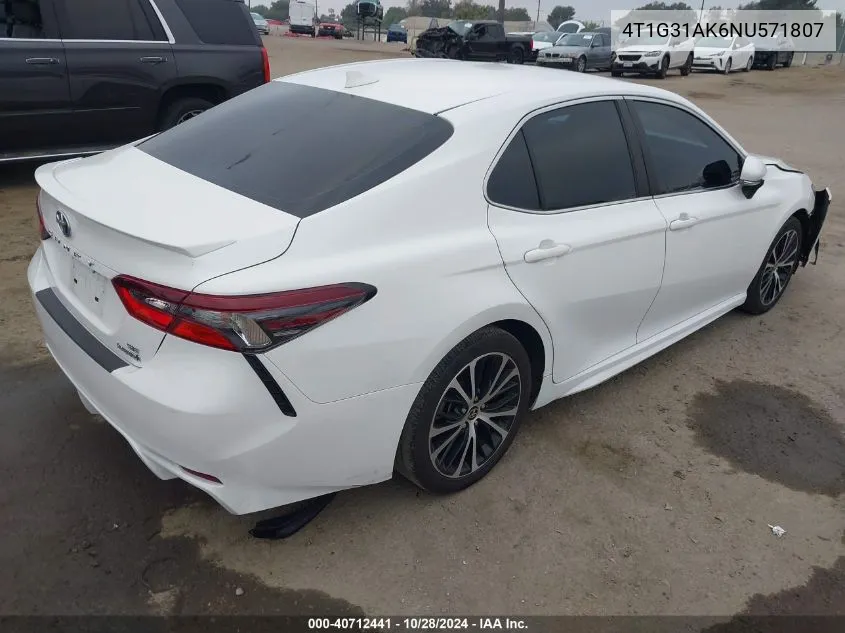 4T1G31AK6NU571807 2022 Toyota Camry Hybrid