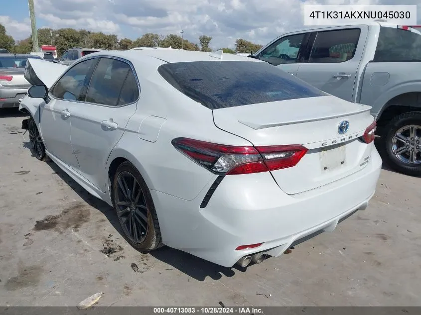 2022 Toyota Camry Xse Hybrid VIN: 4T1K31AKXNU045030 Lot: 40713083