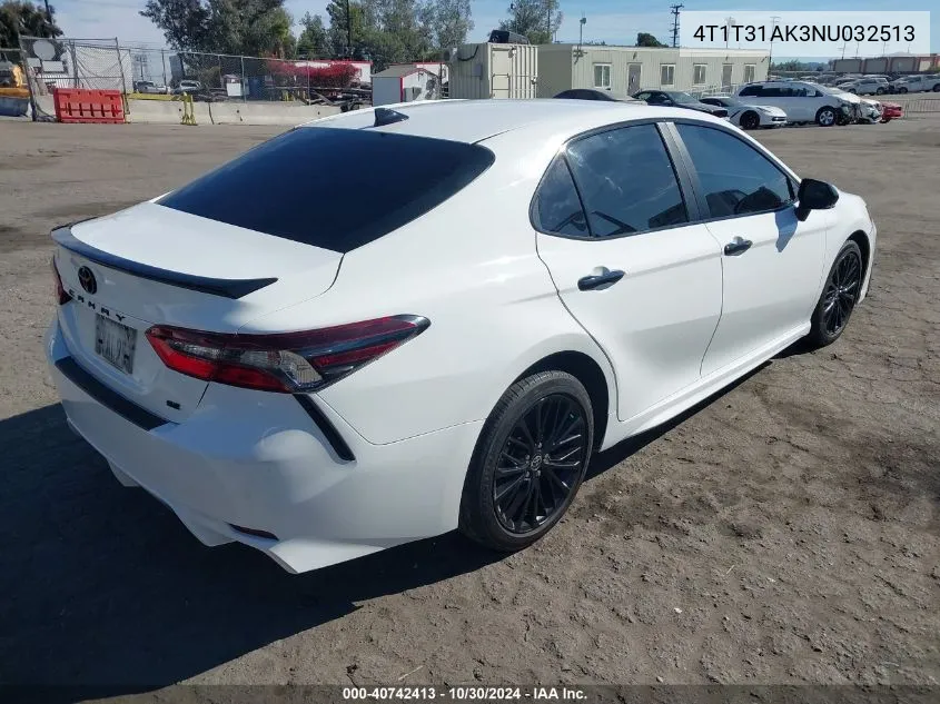 2022 Toyota Camry Nightshade Edition Hybrid VIN: 4T1T31AK3NU032513 Lot: 40742413