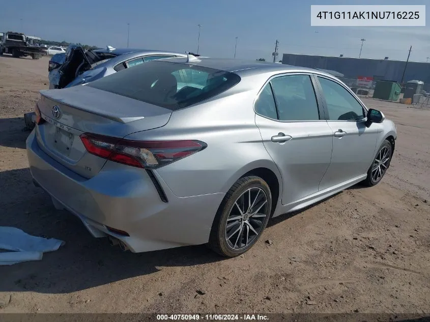 2022 Toyota Camry Se VIN: 4T1G11AK1NU716225 Lot: 40750949