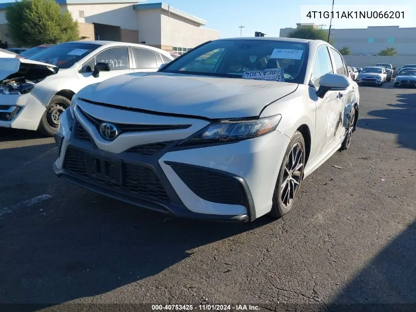 2022 Toyota Camry Se VIN: 4T1G11AK1NU066201 Lot: 40753425