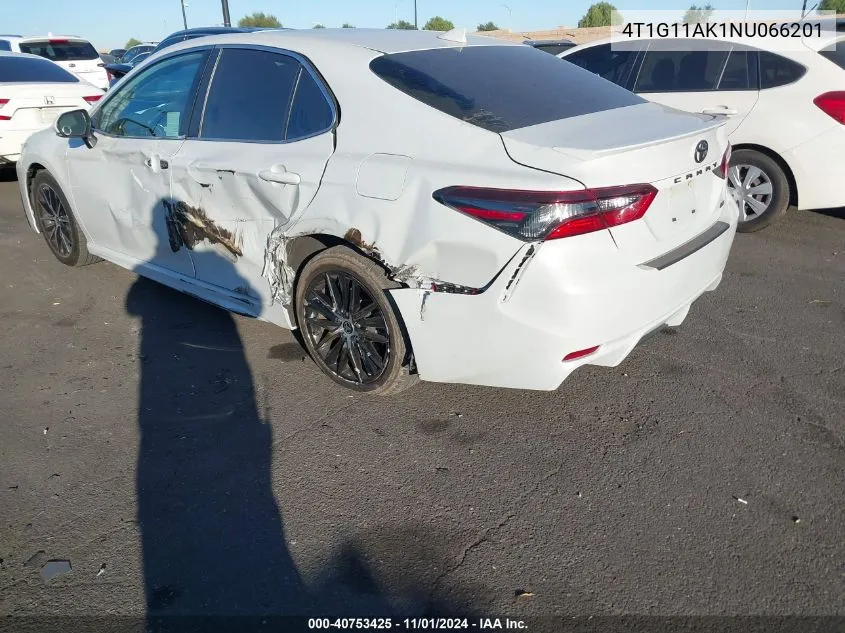 2022 Toyota Camry Se VIN: 4T1G11AK1NU066201 Lot: 40753425