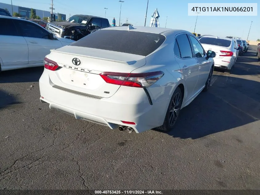 2022 Toyota Camry Se VIN: 4T1G11AK1NU066201 Lot: 40753425