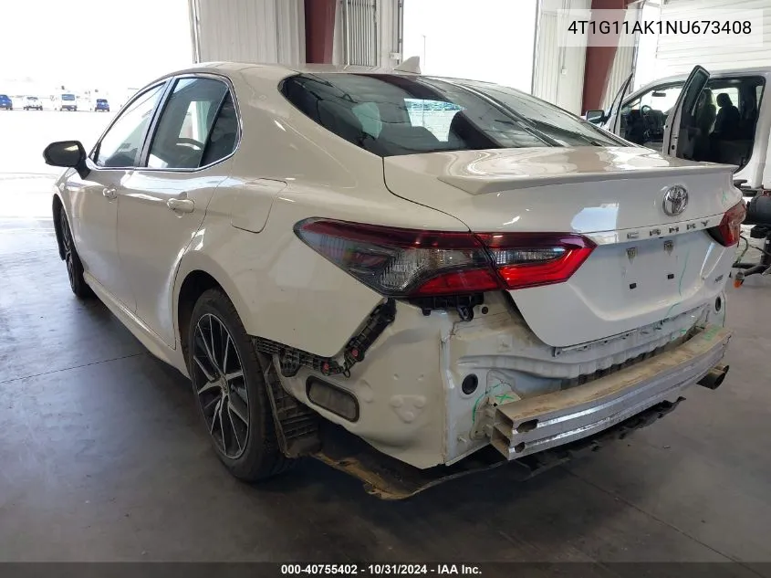 2022 Toyota Camry Se VIN: 4T1G11AK1NU673408 Lot: 40755402