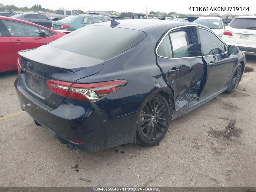 4T1K61AK0NU719144 2022 Toyota Camry Xse