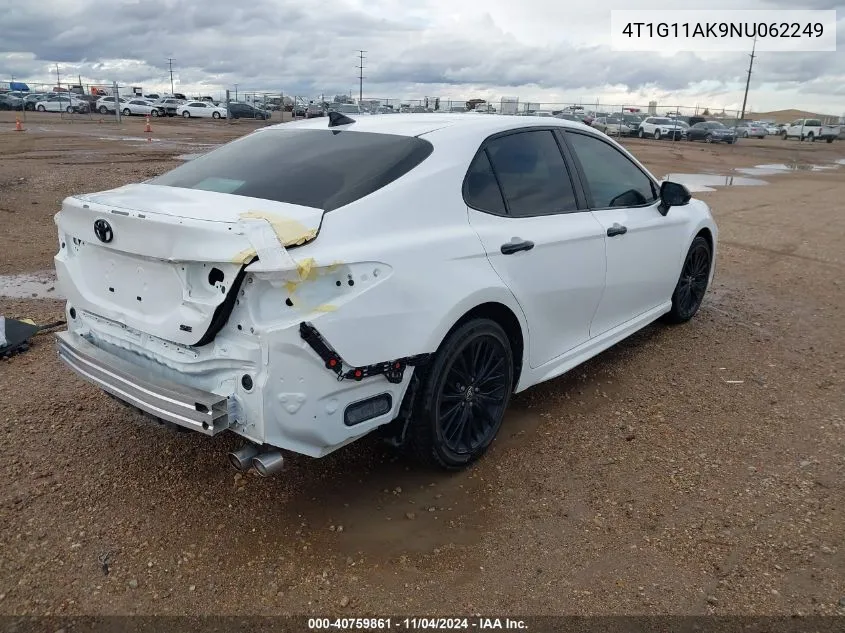 2022 Toyota Camry Se Nightshade Edition VIN: 4T1G11AK9NU062249 Lot: 40759861