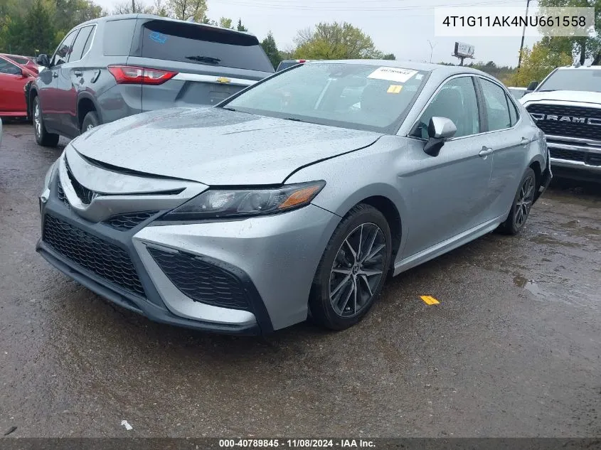 4T1G11AK4NU661558 2022 Toyota Camry Se