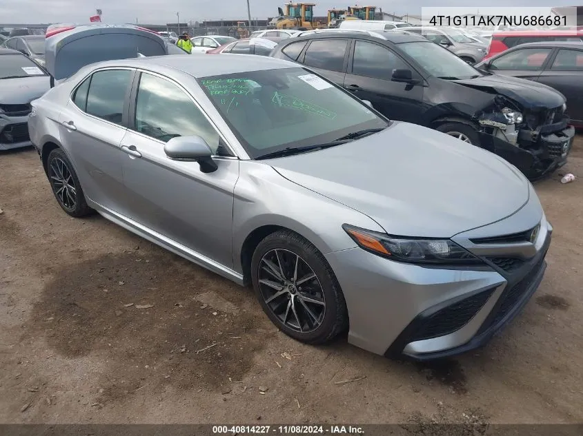 4T1G11AK7NU686681 2022 Toyota Camry Se