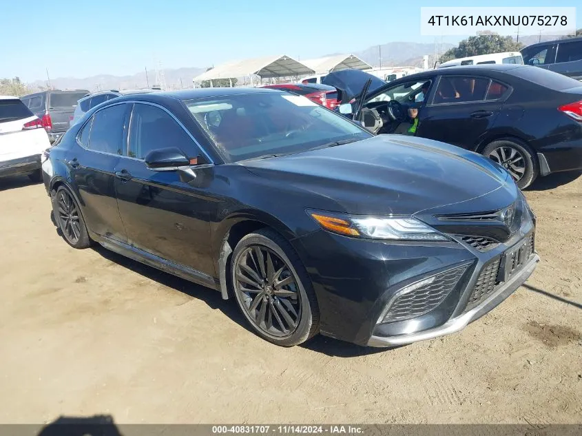 2022 Toyota Camry Xse VIN: 4T1K61AKXNU075278 Lot: 40831707