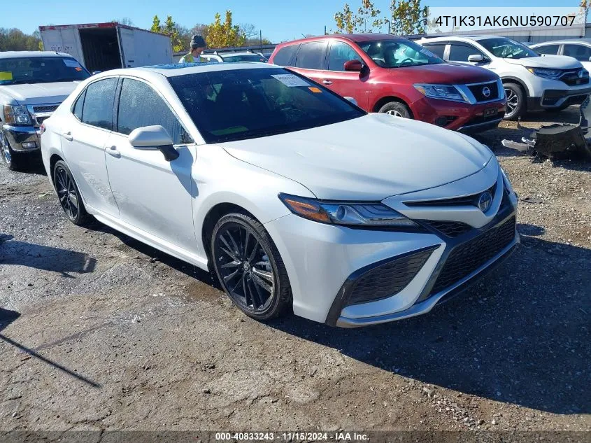 2022 Toyota Camry Xse Hybrid VIN: 4T1K31AK6NU590707 Lot: 40833243