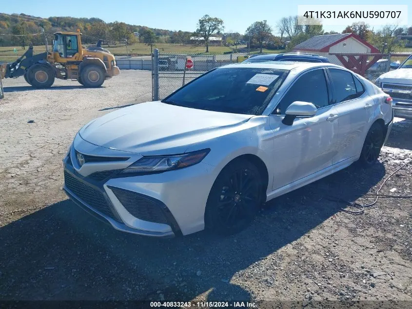 2022 Toyota Camry Xse Hybrid VIN: 4T1K31AK6NU590707 Lot: 40833243