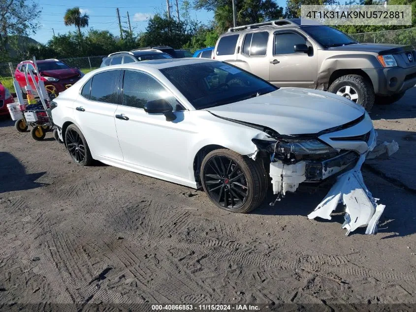 2022 Toyota Camry Xse Hybrid VIN: 4T1K31AK9NU572881 Lot: 40866853