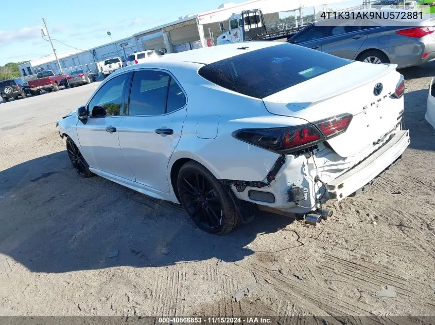 2022 Toyota Camry Xse Hybrid VIN: 4T1K31AK9NU572881 Lot: 40866853