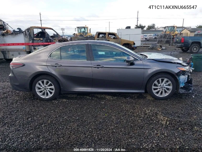 2022 Toyota Camry Le VIN: 4T1C11AKXNU665547 Lot: 40891828