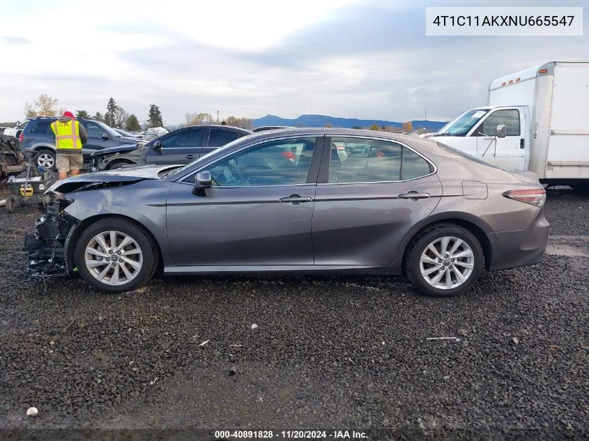 2022 Toyota Camry Le VIN: 4T1C11AKXNU665547 Lot: 40891828