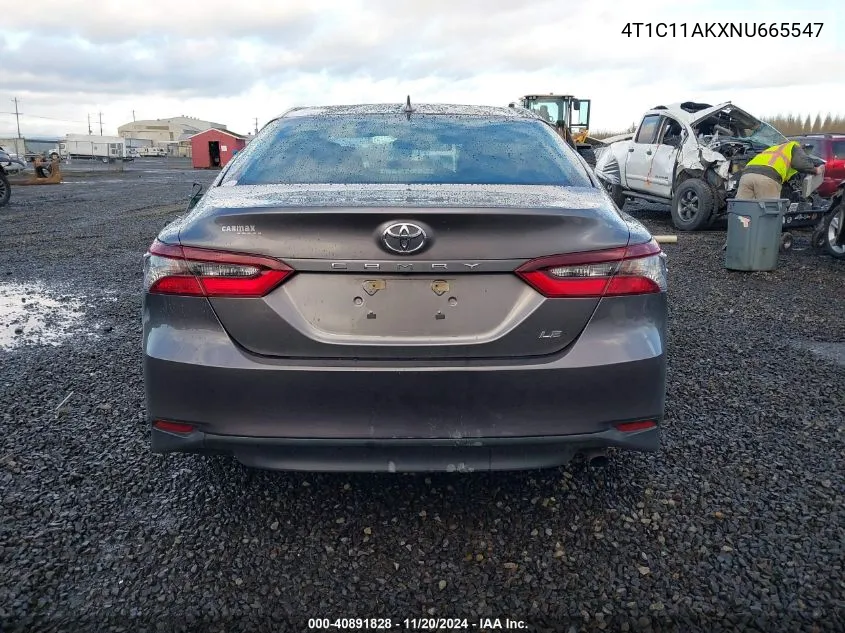 2022 Toyota Camry Le VIN: 4T1C11AKXNU665547 Lot: 40891828