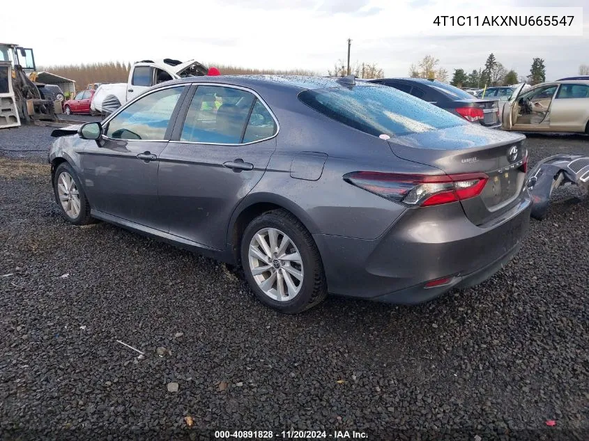 2022 Toyota Camry Le VIN: 4T1C11AKXNU665547 Lot: 40891828