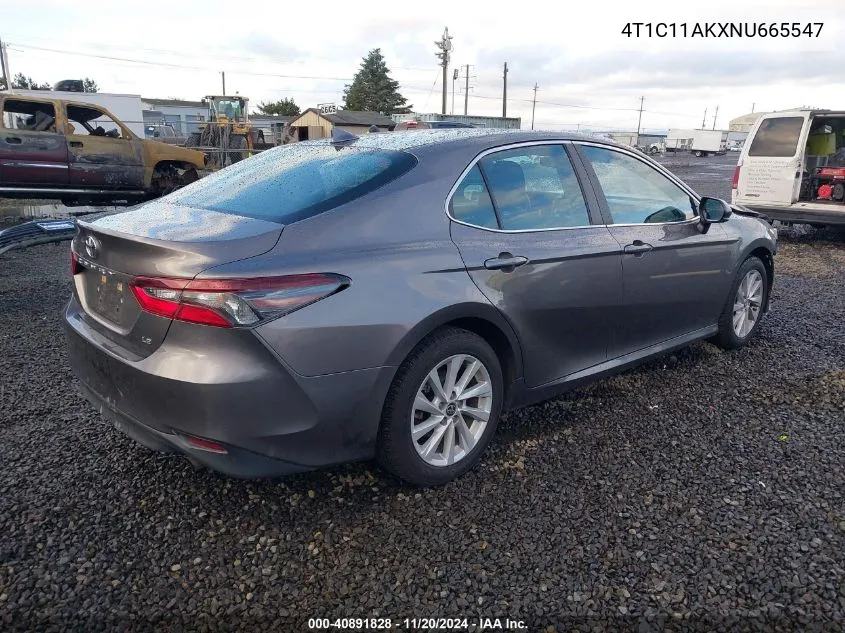 2022 Toyota Camry Le VIN: 4T1C11AKXNU665547 Lot: 40891828