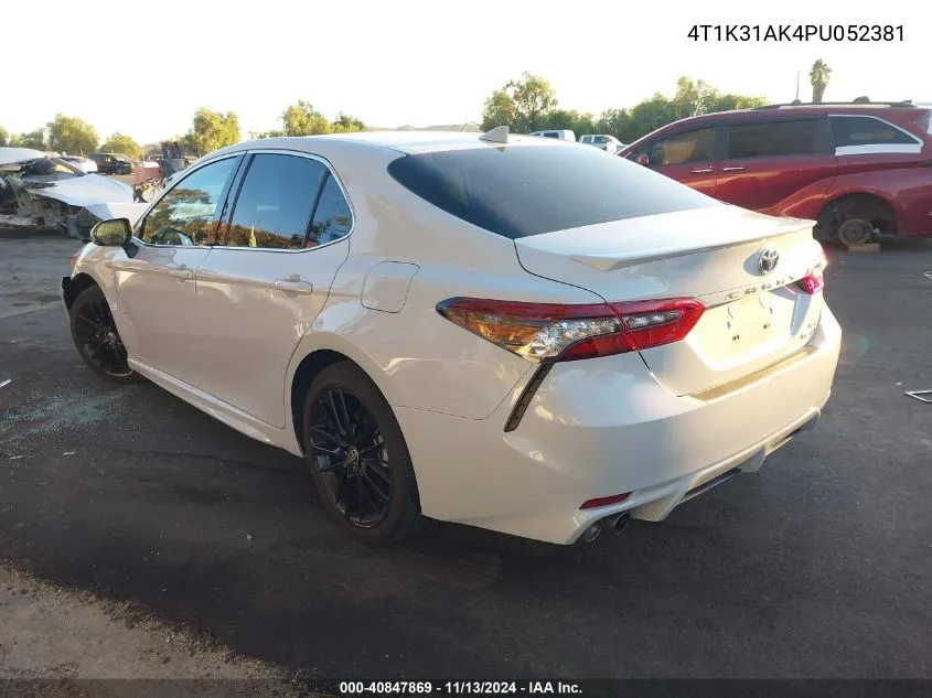 2023 Toyota Camry Xse Hybrid VIN: 4T1K31AK4PU052381 Lot: 40847869