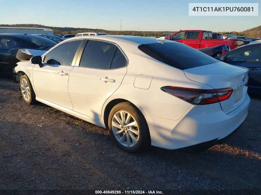 2023 Toyota Camry Le VIN: 4T1C11AK1PU760081 Lot: 40849295