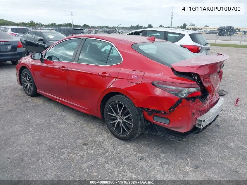 2023 Toyota Camry Se VIN: 4T1G11AK0PU100700 Lot: 40888368