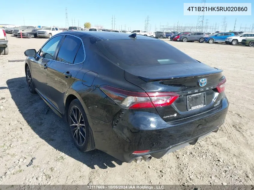 2024 Toyota Camry Xle/Se VIN: 4T1B21HK5RU020860 Lot: 12117669