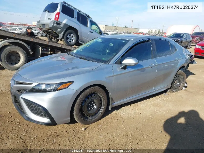 2024 Toyota Camry Hybrid Se VIN: 4T1B21HK7RU020374 Lot: 12142087