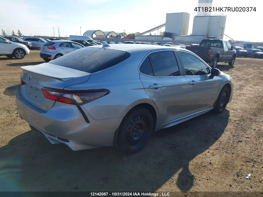 2024 Toyota Camry Hybrid Se VIN: 4T1B21HK7RU020374 Lot: 12142087