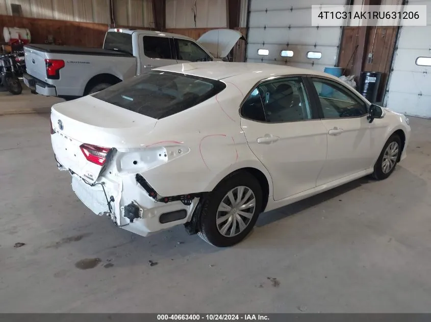 2024 Toyota Camry Hybrid Le VIN: 4T1C31AK1RU631206 Lot: 40663400