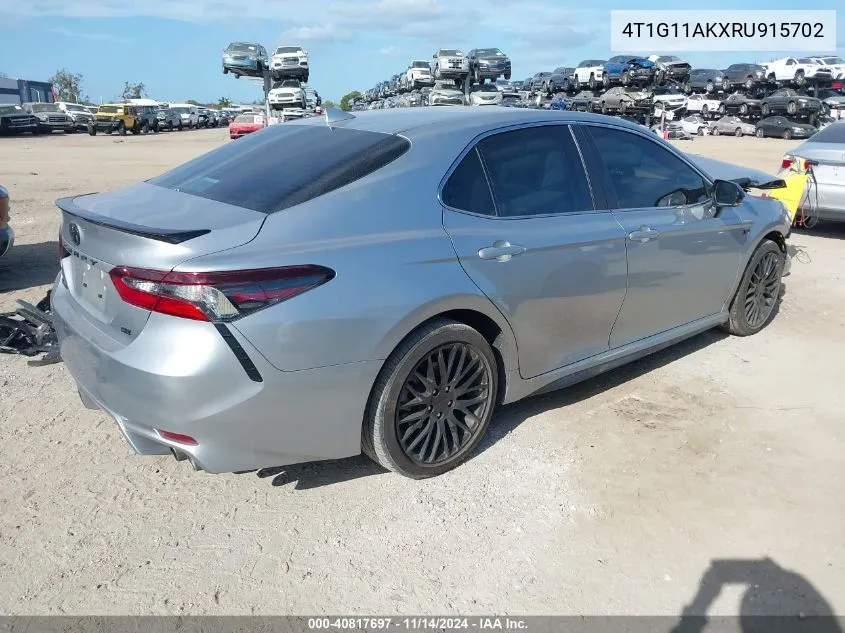 2024 Toyota Camry Se VIN: 4T1G11AKXRU915702 Lot: 40817697