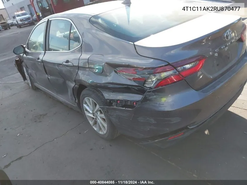 2024 Toyota Camry Le VIN: 4T1C11AK2RU870477 Lot: 40844085