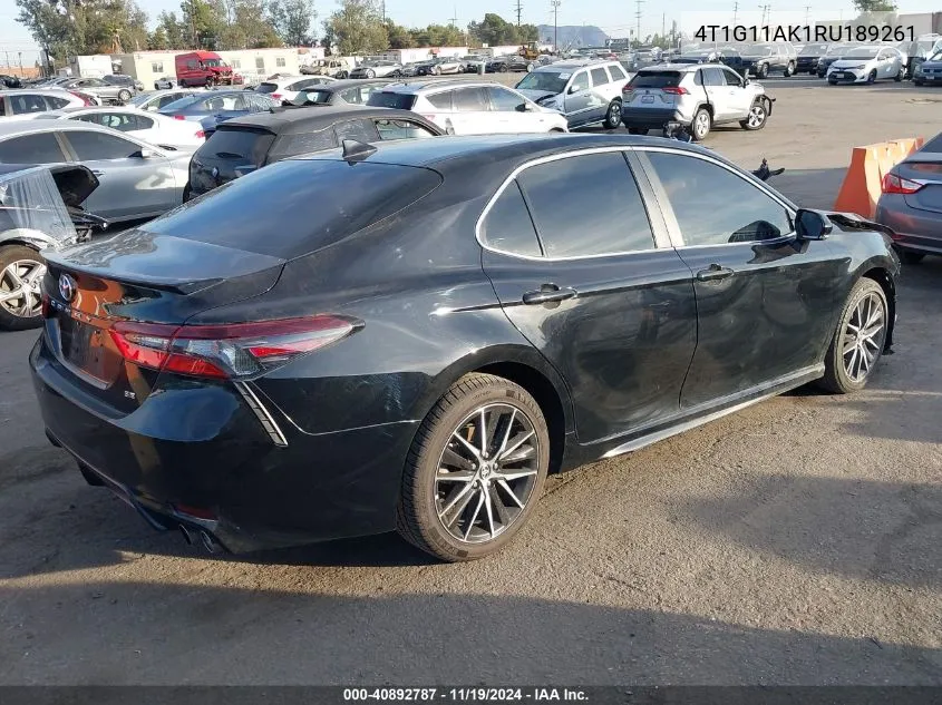 2024 Toyota Camry Se VIN: 4T1G11AK1RU189261 Lot: 40892787