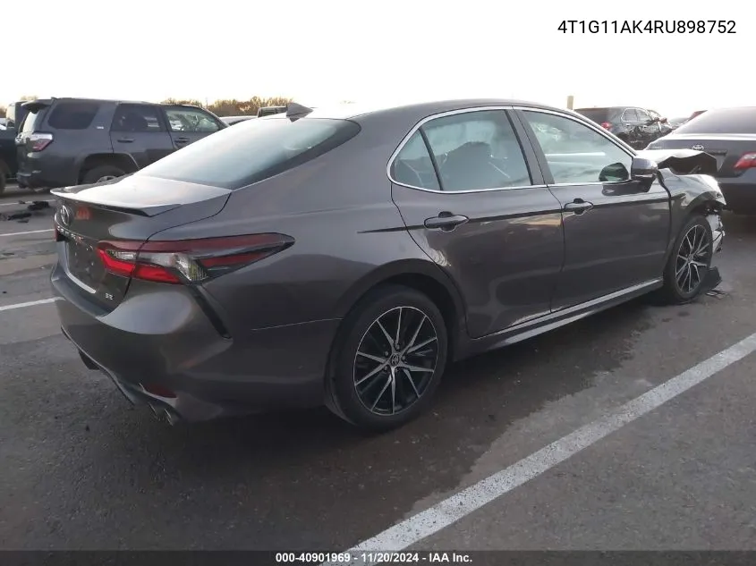 2024 Toyota Camry Se VIN: 4T1G11AK4RU898752 Lot: 40901969