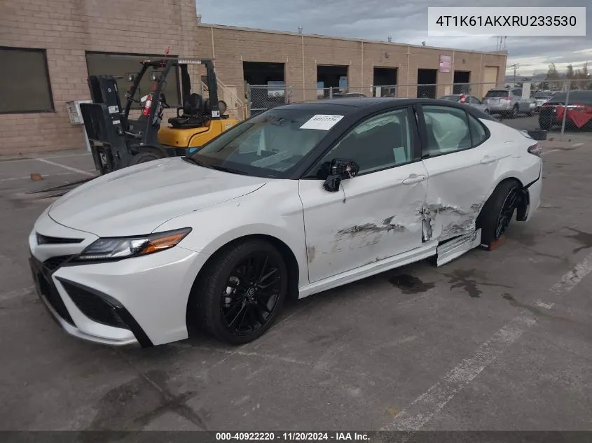 2024 Toyota Camry Xse VIN: 4T1K61AKXRU233530 Lot: 40922220