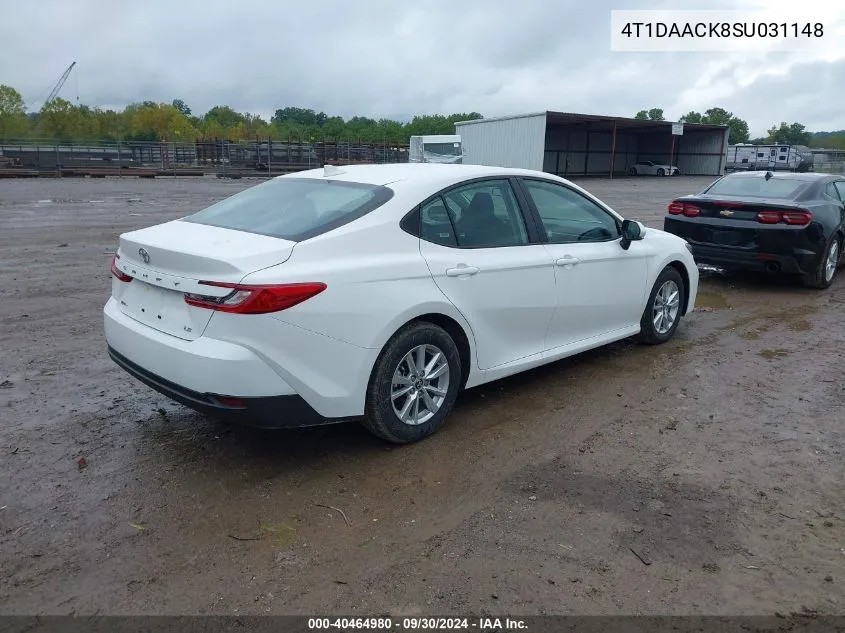 2025 Toyota Camry Le VIN: 4T1DAACK8SU031148 Lot: 40464980