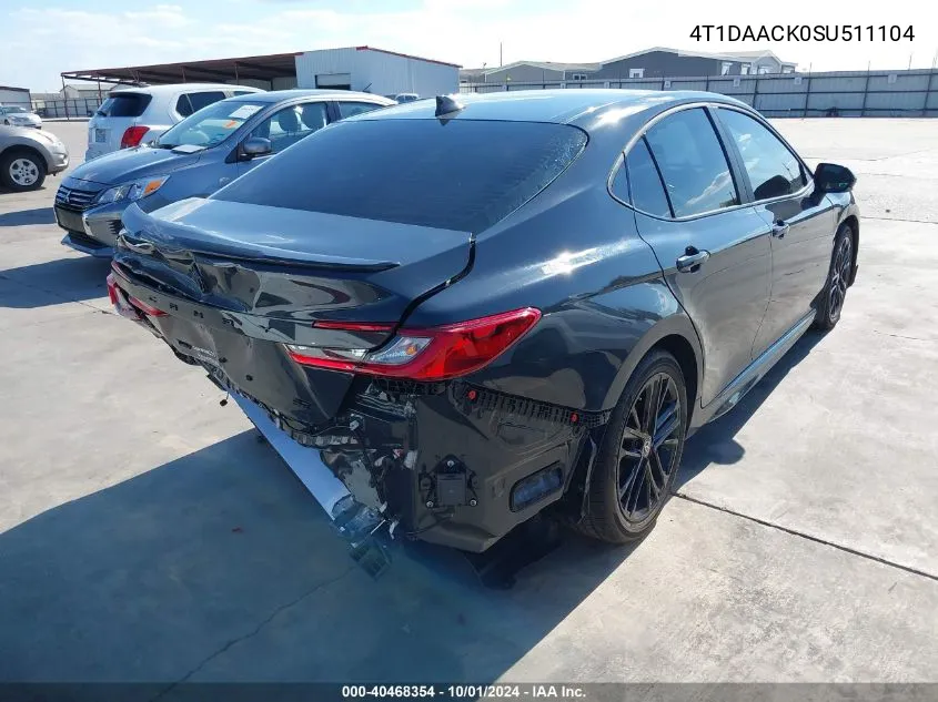 4T1DAACK0SU511104 2025 Toyota Camry Se