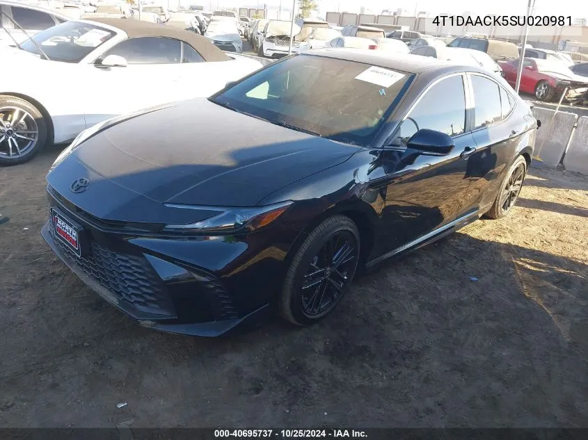 4T1DAACK5SU020981 2025 Toyota Camry Se