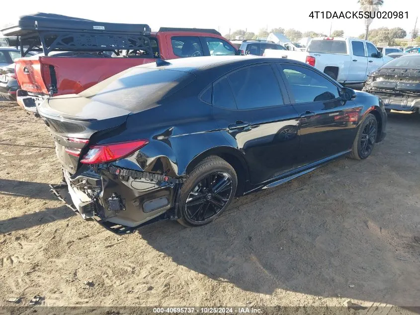 4T1DAACK5SU020981 2025 Toyota Camry Se