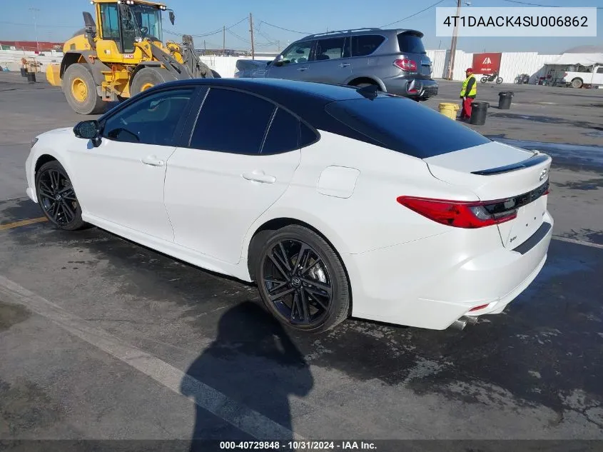 2025 Toyota Camry Xse VIN: 4T1DAACK4SU006862 Lot: 40729848