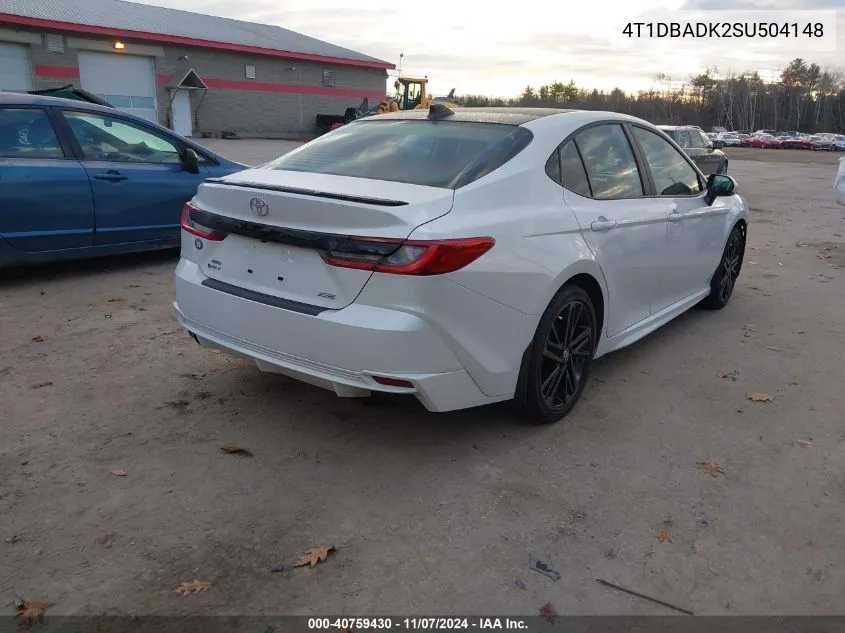 2025 Toyota Camry Xse VIN: 4T1DBADK2SU504148 Lot: 40759430